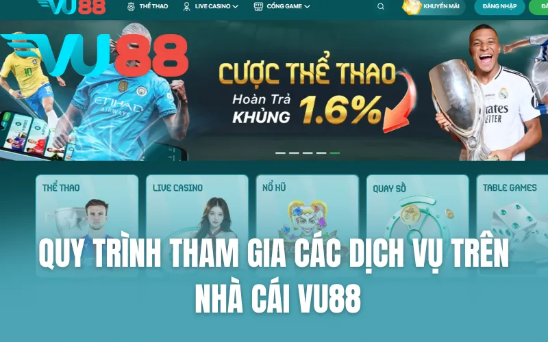Quy trình tham gia các dịch vụ trên nhà cái VU88